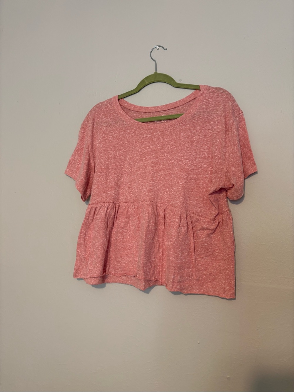 Pink Short-Sleeve Peplum Knit Top - Women